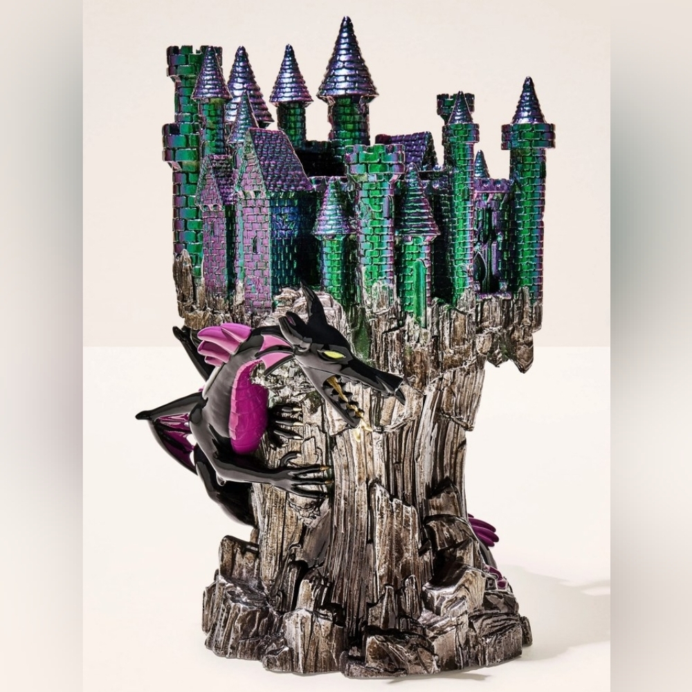 Disney Villains Maleficent Sleeping Beauty Dragon Castle Candle Holder New